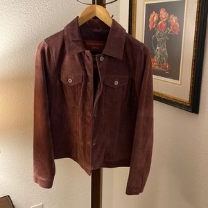 Vintage Eddie Bauer Seattle Suede Jean Jacket Dusty Rose size S